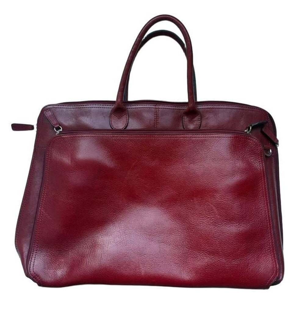 Wilsons Leather Pelle Studio Laptop Briefcase Red Italian Leather Tote Bag
